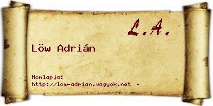 Löw Adrián névjegykártya